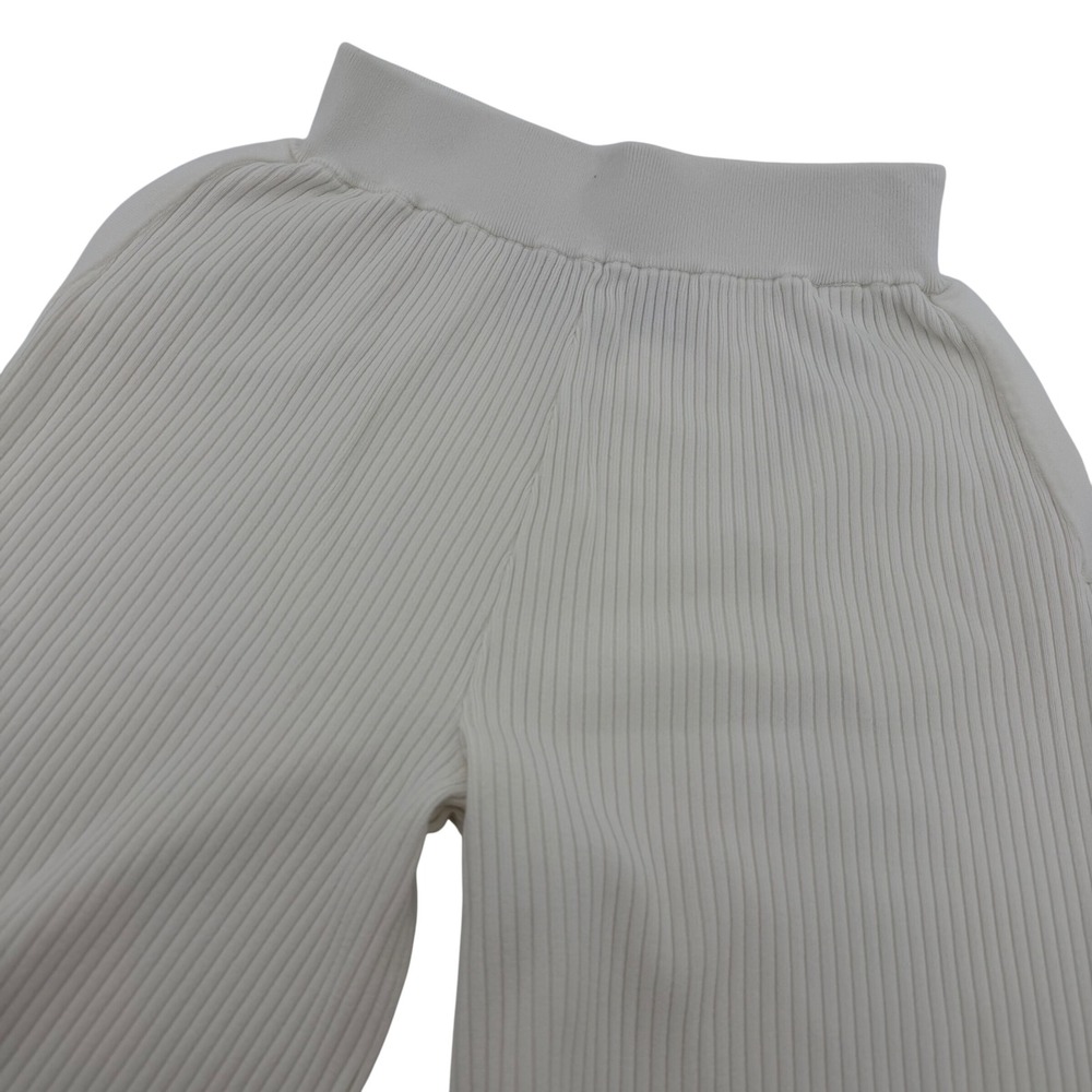 Aya Muse Ribbed Knit Pants Women XS Cream Wide Leg High Riseā Minimalist